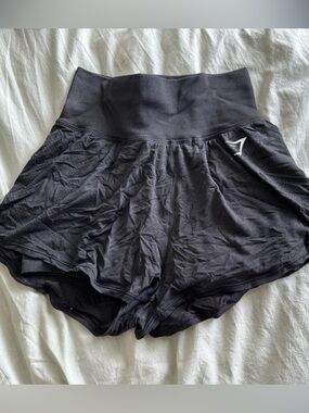 Gymshark Black High-Waist Athletic Shorts with Logo